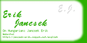 erik jancsek business card